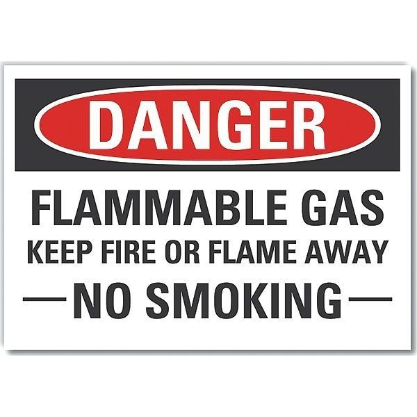Lyle Decal, Danger Flammable Gas, Reflective, 14 x 10", 10 in Height, 14 in Width, Reflective Sheeting - LCU4-0634-RD_14X10