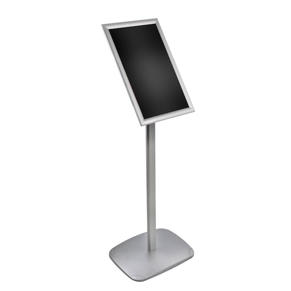 Azar Displays 11"W x 17"H Snap-Frame Sign holder W/ Metal Stand - 300242-SLV