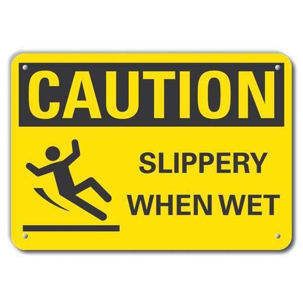 Lyle Caution Sign, 7 in H, 10 in W, Plastic, Vertical Rectangle, English, LCU3-0141-NP_10x7 - LCU3-0141-NP_10X7