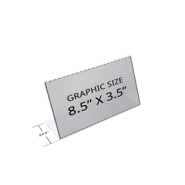 Azar Displays 8.5"W x 3.5"H Angled Sign Holder, PK10 - 112761
