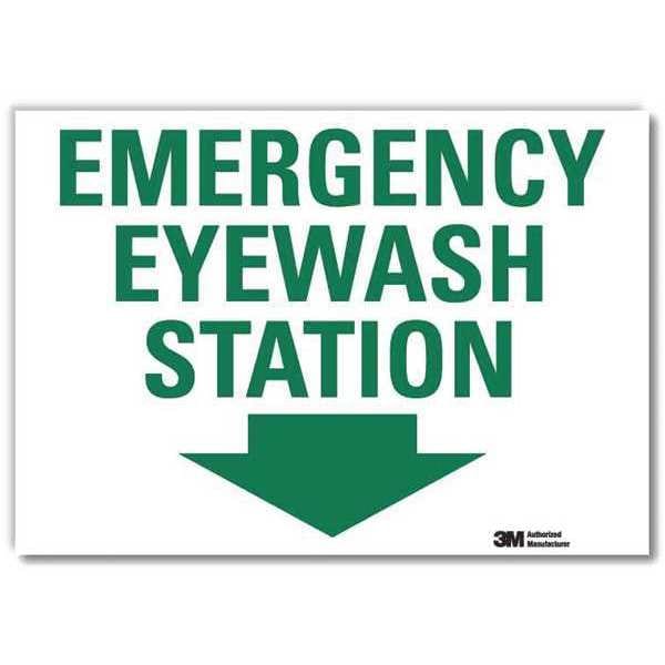 Lyle Emergency Eyewash Station (Down Arrow), 10 in x 14 in, Reflective Sheeting, U7-1107-RD_14X10 - U7-1107-RD_14X10