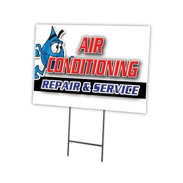 Signmission Ac Repair & Service Yard & Stake outdoor plastic coroplast window, C-1216-DS-Ac Repair & Service - C-1216-DS-AC REPAIR & SERVICE