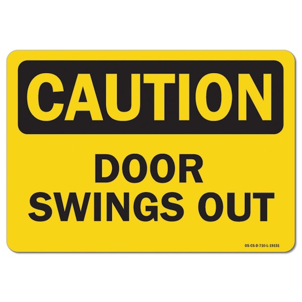 Signmission OSHA Caution, 10" Height, Rigid Plastic, 14" x 10", Landscape, Door Swings Out - OS-CS-P-1014-L-19151