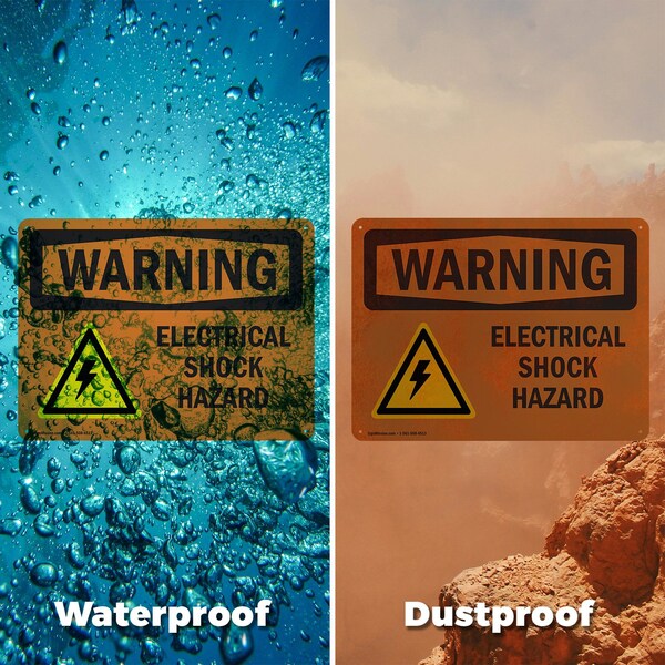 Signmission Electrical Shock Hazard With Symbol OSHA Warning Sign, Plastic, 10in W x 7in L, 2PK - OS-2PACK-WS-P-710-L-12100