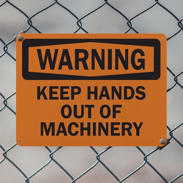 Signmission Keep Hands Out Of Machinery OSHA Warning Sign, Plastic, 14in W x 10in L, 2PK - OS-2PACK-WS-P-1014-L-19680