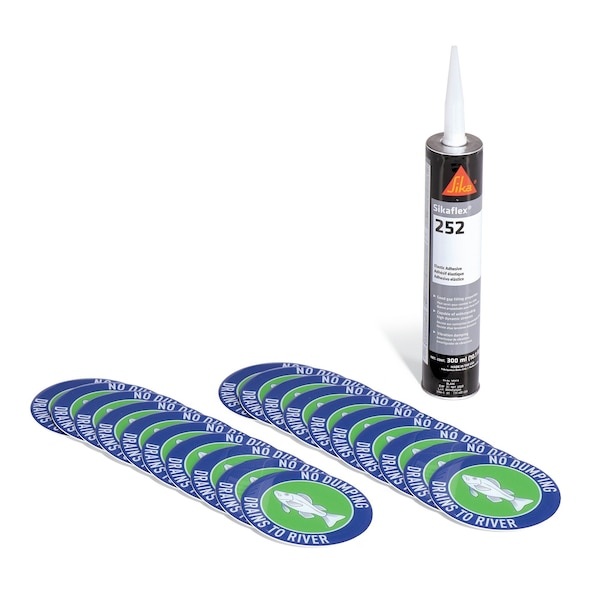 Pig Storm Drain Marker Kit, Drains to River, 20PK - SGN8203-656