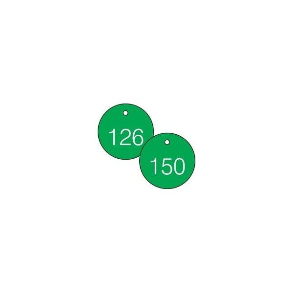 Accuform Engraved Numbered Tags, Engraved Plastic, 1-1/2 in W, 25 PK - TDG366GN