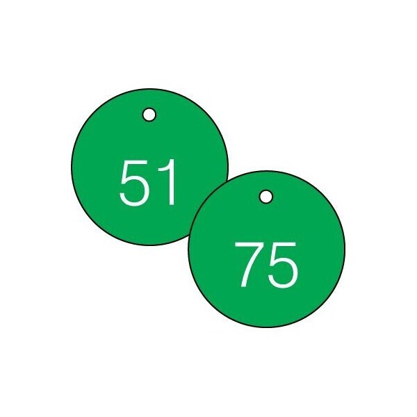 Accuform Engraved Numbered Tags, HS-Laminate, 3 in W, 25 PK - TDG363GN