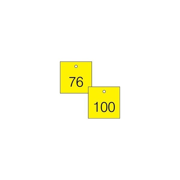 Accuform Engraved Numbered Tags, Plastic, 3/8 in H x 3-1/4 in W, 25 PK - TDG373YL