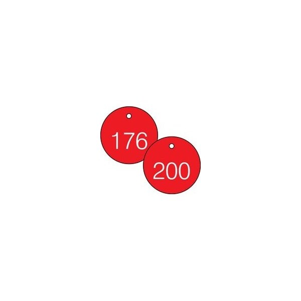 Accuform Engraved Numbered Tags, HS-Laminate, 4-3/4 in W, 25 PK - TDG368RD