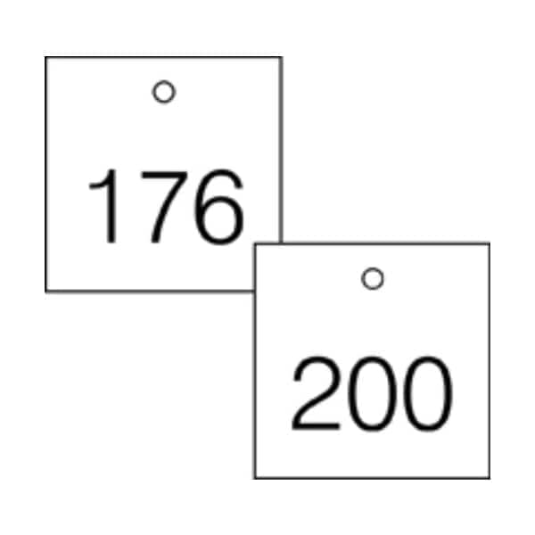 Accuform Engraved Numbered Tags, HS-Laminate, 2-3/4 in W, 25 PK - TDG377WT