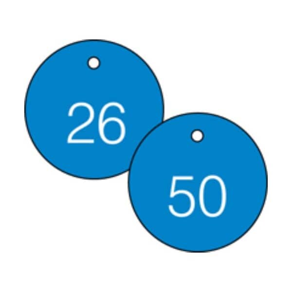 Accuform Engraved Numbered Tags, Self-Laminating RP-Plastic, 0.11 in H x 3-1/4 in W, 25 PK - TDG362BU