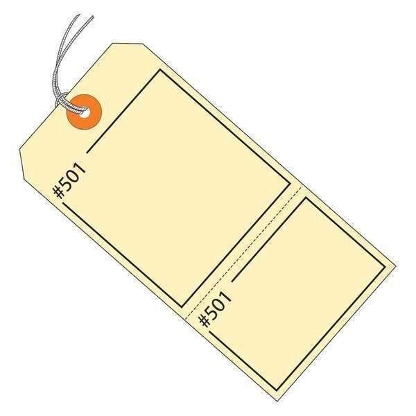 Partners Brand TagConsecNmbrStrung, 4-3/4"x2-3/8", PK1000, 13 Point Cardstock, 4 3/4" W, Manila, 1000 PK - G26210