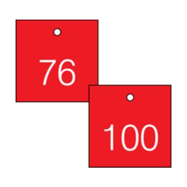 Accuform Engraved Numbered Tags, HS-Laminate, 2-3/4 in W, 25 PK - TDG373RD
