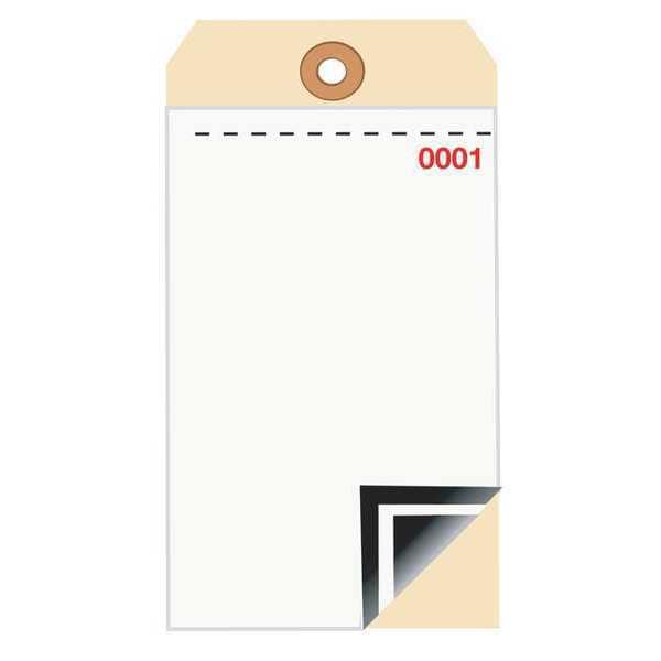 Partners Brand InventoryTag, W/Carbon, 6 1/4x3 1/8", PK500, 10 Point Cardstock, 6 1/4" W, White/Manila, 500 PK - G17501