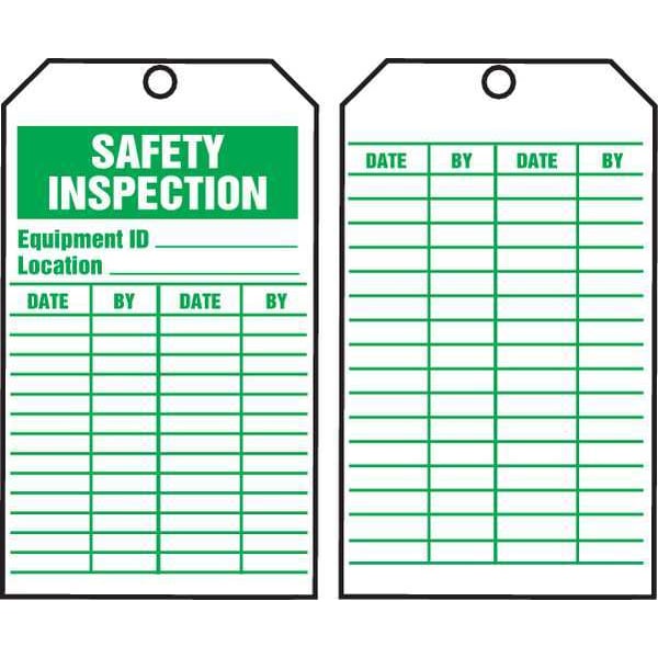 Accuform Tag, Safety, Cardstock, 6 1/4 in H x 3 in W, White, Octagon, 250 PK - TAR734
