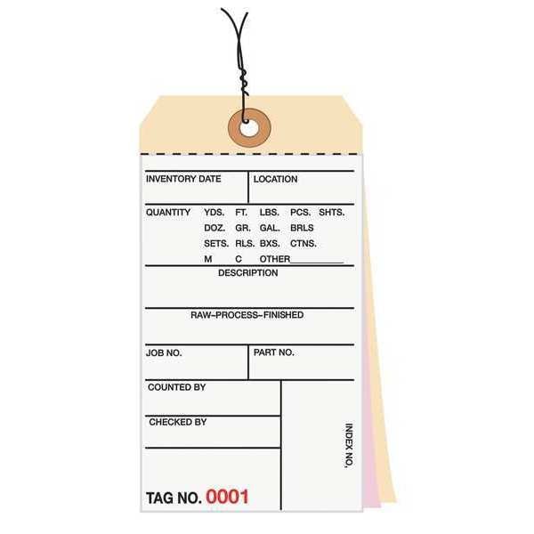 Partners Brand Inventory Tag, 6 1/4x3 1/8", PK500, 10 Point Cardstock, 6 1/4" W, White/Manila, 500 PK - G16113