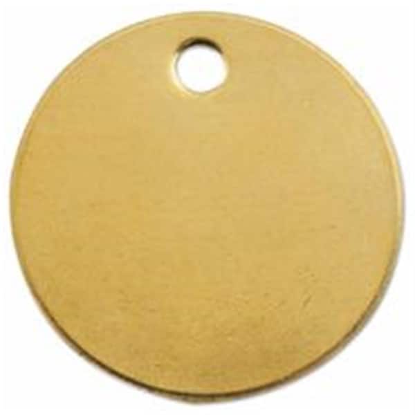 Roomfactory 1 in. Dia x 0.19 in. Hole Round Brass Blank Tag - RO872192