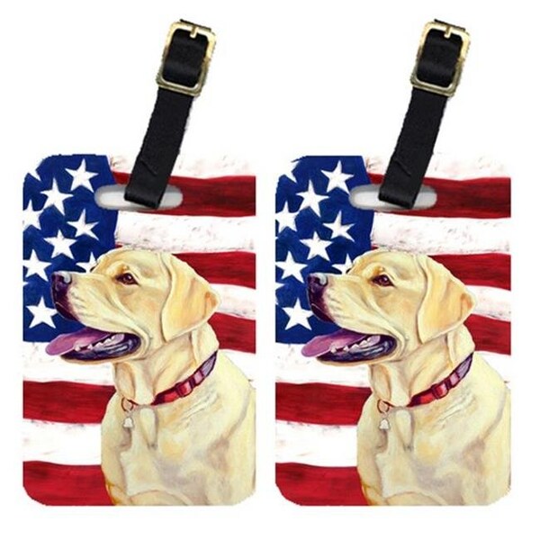 Carolines Treasures Carolines Treasures LH9008BT Pair Of USA American Flag With Labrador Luggage Tags - LH9008BT