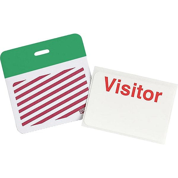 Brady Card Clip On Badge, Vinyl, 3 in W, Green, 500 PK - 95646
