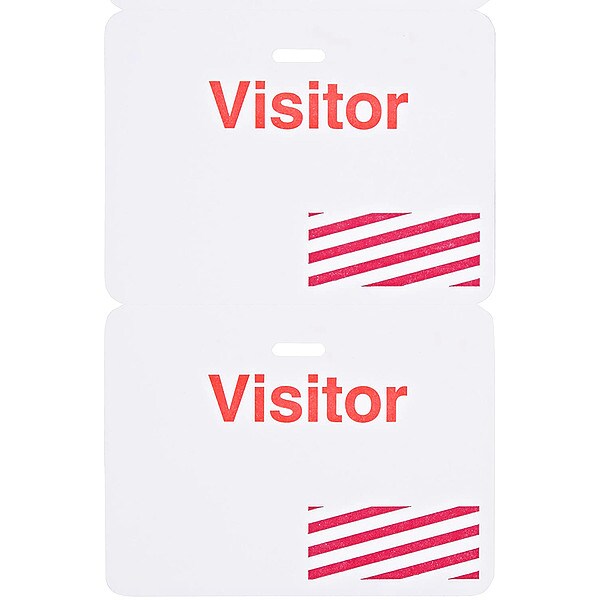 Brady Card Clip On Badge, Paper, 1 in W, Red, 500 PK - 95640