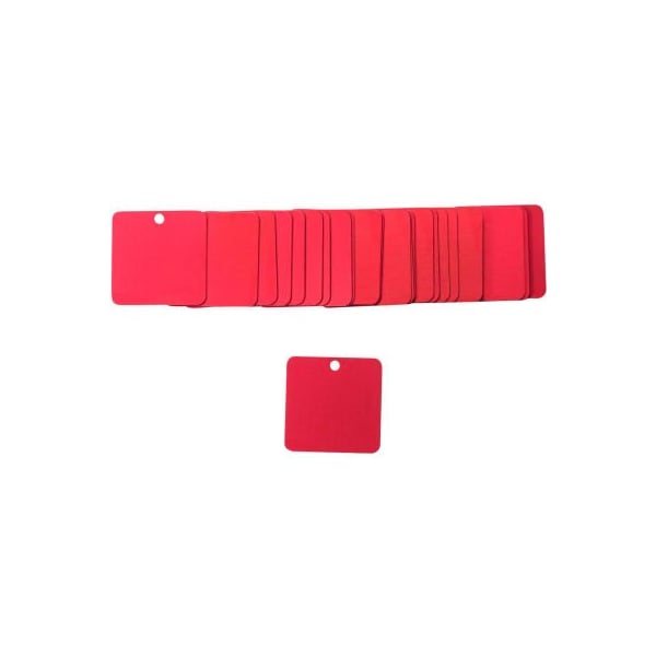 Brady Brady 87628 Blank Valve Tag, 25/Pkg, Aluminum, 1-1/2"W X 1-1/2" H, Red - 87628