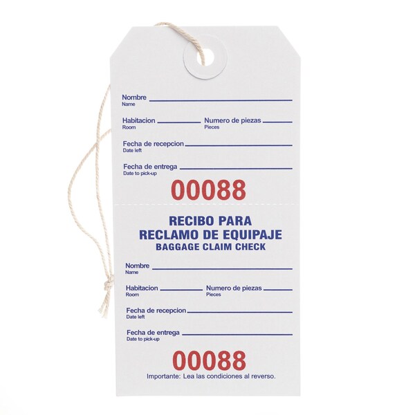 Registry Bilingual Baggage Claim Hangtag, 1000Pk - U72BCC-SEAH