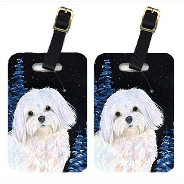 Carolines Treasures Carolines Treasures SS8460BT Starry Night Maltese Luggage Tags - Pair Of 2 - SS8460BT
