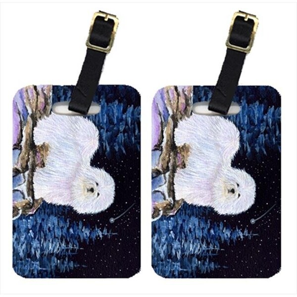 Carolines Treasures Carolines Treasures SS8437BT Starry Night Coton De Tulear Luggage Tags - Pair Of 2 - SS8437BT