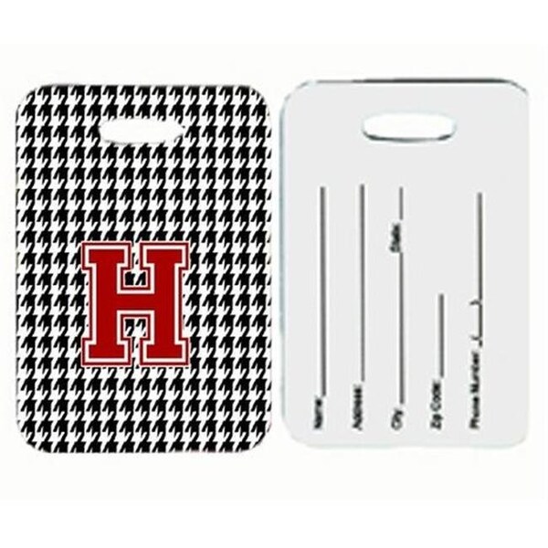 Carolines Treasures Carolines Treasures CJ1021-H-BT Monogram - Houndstooth Black Initial H Monogram Initial Luggage Tag; Pair - 2 - CJ1021-H-BT