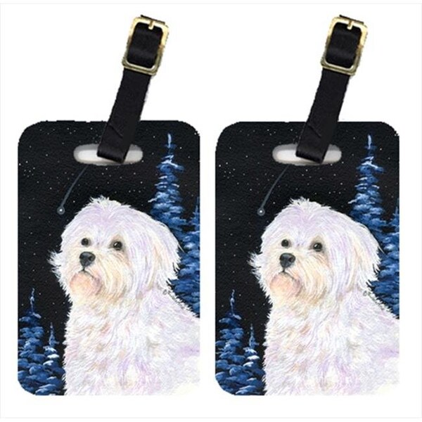 Carolines Treasures Carolines Treasures SS8461BT Starry Night Maltese Luggage Tags - Pair Of 2 - SS8461BT
