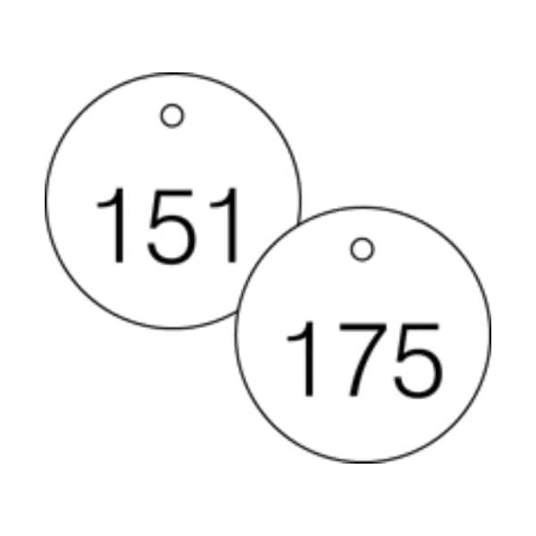 Accuform Engraved Numbered Tags, HS-Laminate, 2-3/4 in W, 25 PK - TDG367WT