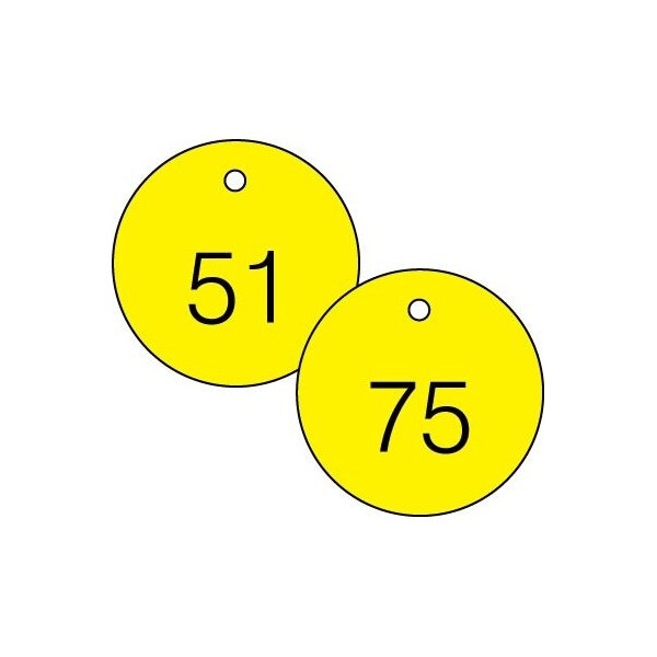 Accuform Engraved Numbered Tags, HS-Laminate, 3 in W, 25 PK - TDG363YL
