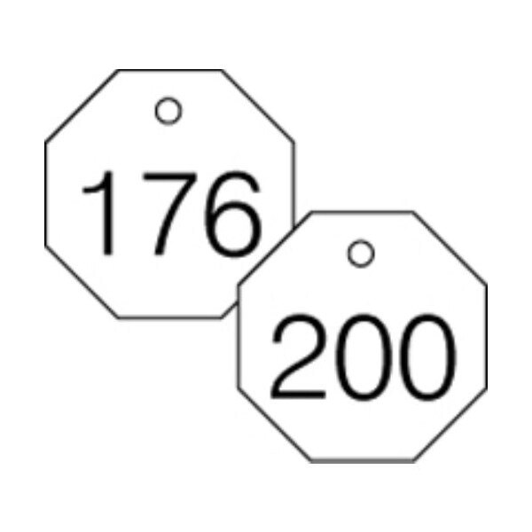 Accuform Engraved Numbered Tags, PF-Cardstock, 0.05 in H x 8 in W, 25 PK - TDG829WT