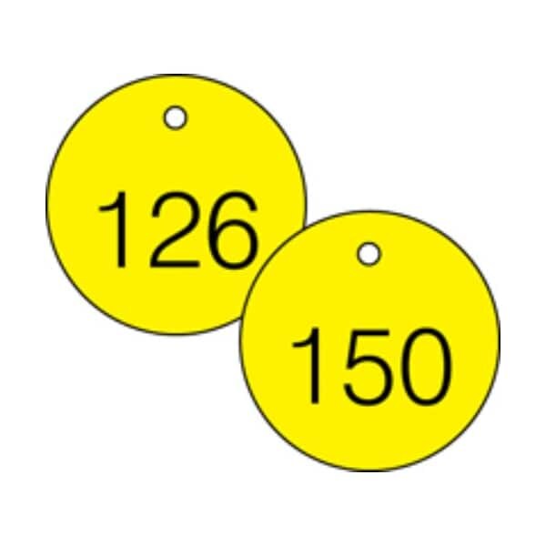 Accuform Engraved Numbered Tags, HS-Laminate, 3 in W, 25 PK - TDG366YL