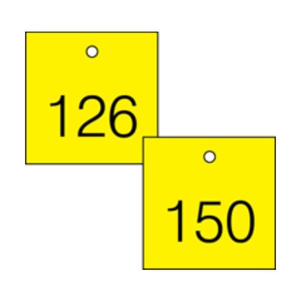 Accuform Engraved Numbered Tags, HS-Laminate, 3 in W, 25 PK - TDG375YL