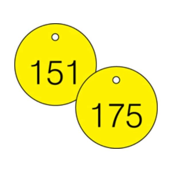 Accuform Engraved Numbered Tags, HS-Laminate, 3 in W, 25 PK - TDG367YL