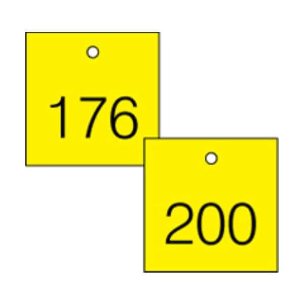 Accuform Engraved Numbered Tags, HS-Laminate, 3 in W, 25 PK - TDG377YL