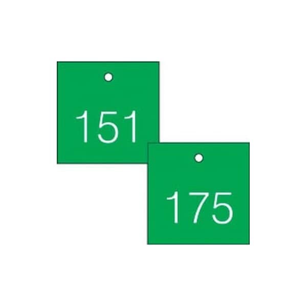 Accuform Engraved Numbered Tags, Self-Laminating RP-Plastic, 0.55 in H x 3-1/4 in W, 25 PK - TDG376GN