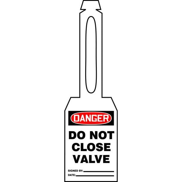 Accuform Danger Tag, General Safety, Plastic, 5 1/4 in H x 3 1/4 in W, White, Rectangle, 25 PK - TAL360