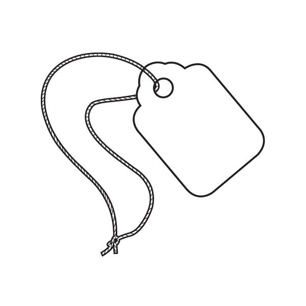 Bsc Preferred 3/4 x 1 3/32'' White Merchandise Tags - Pre-Strung, 1000PK - BUY00015462