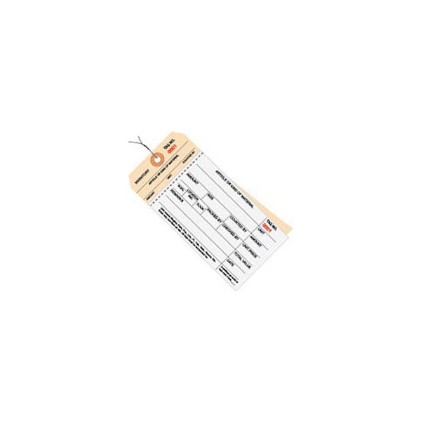 Box Packaging 2 Part Carbonless Inv. Tag 3000-3499 Pre Wired#8 6-1/4L x 3-1/8W 500/pk - G19073