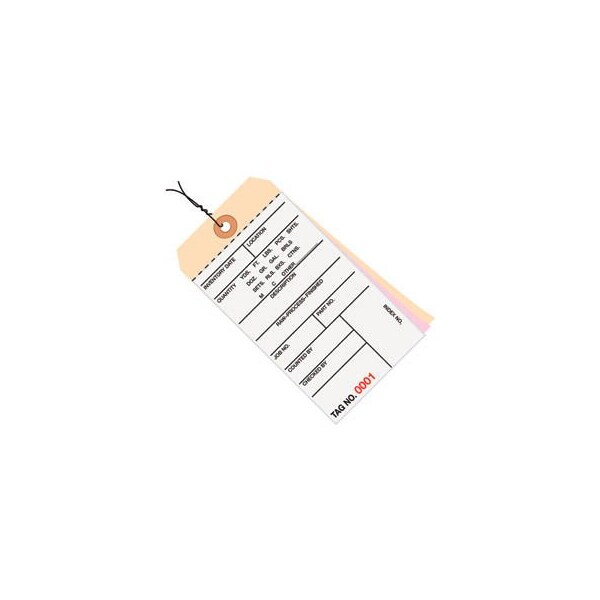 Box Packaging 3 Part Carbonless Inv. Tag 7500-7999 Pre Wired#8 6-1/4L x 3-1/8W 500/Pk - G16163