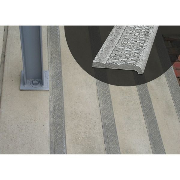 Wooster Products Stair Nosing, Gray, 60in W, Cast Alum, AG101.4-5 - AG101.4-5