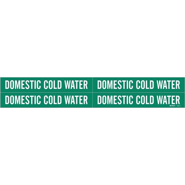 Brady Pipe Mrkr, Domestic Cold Water, 3/4to2-3/8 - 7084-4