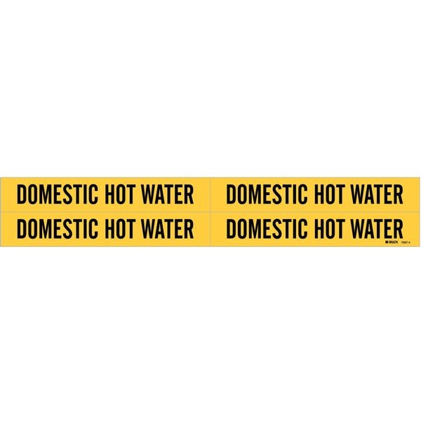 Brady Pipe Mrkr, Domestic Hot Water, 3/4 to2-3/8 - 7087-4