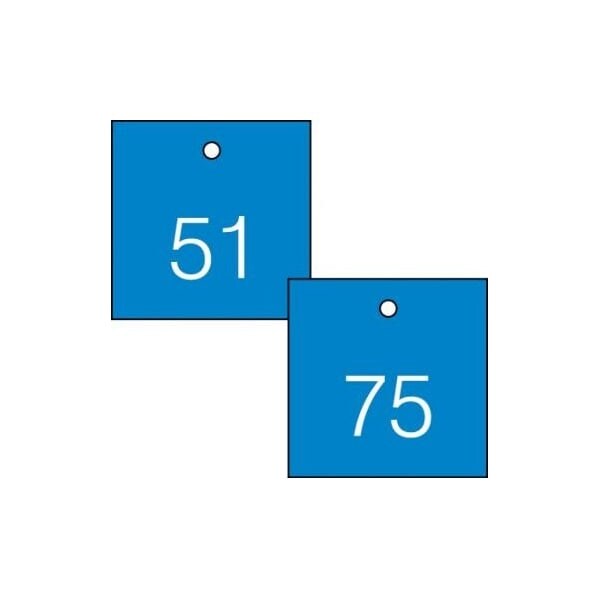 Accuform Engraved Numbered Tags, RP-Plastic, 3/8 in H x 3-1/4 in W, 25 PK - TDG372BU