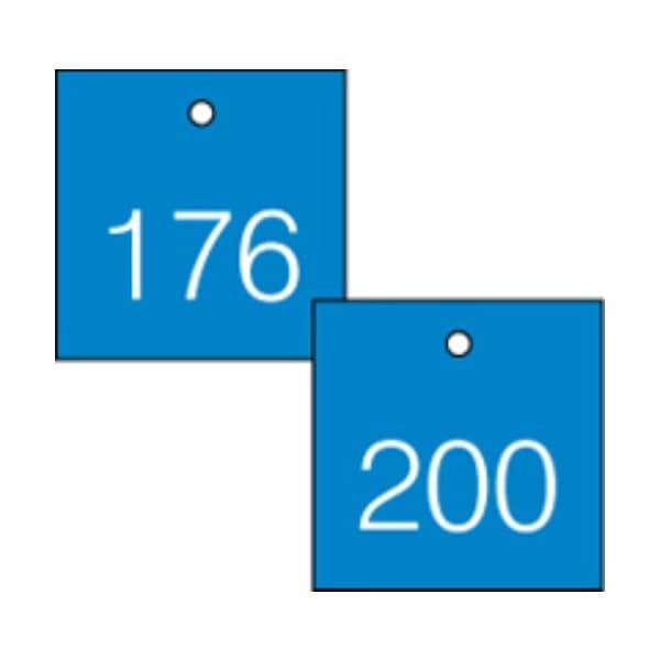 Accuform Engraved Numbered Tags, Plastic, 0.31 in H x 3 in W, 25 PK - TDG377BU