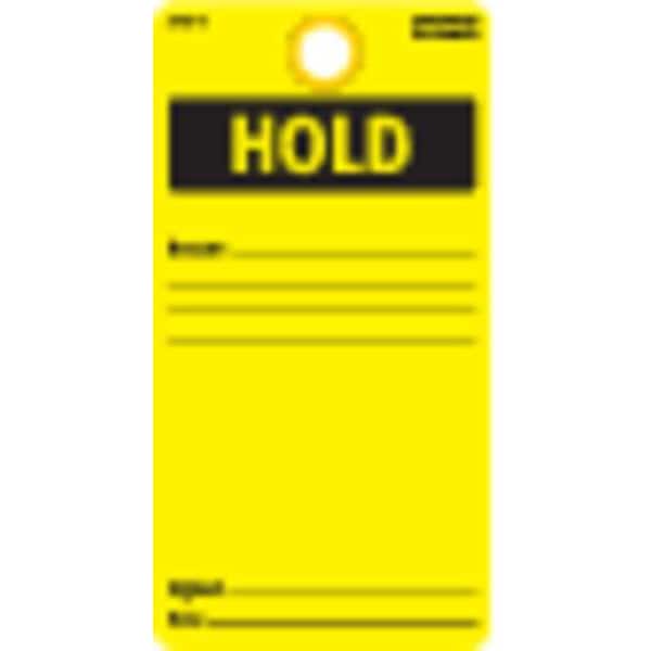 Electromark Tag, Inspection, Cardstock, 5 3/4 in H x 3 in W, Yellow, Rectangle, 25 PK - Y604042