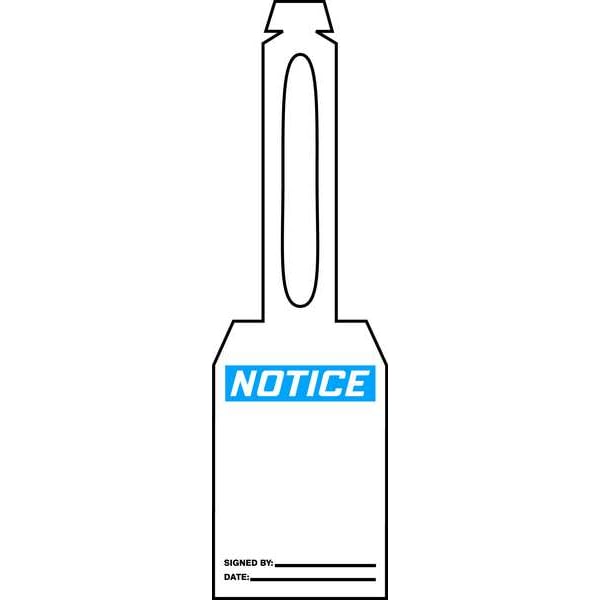 Accuform Notice Tag, General Safety, Plastic, 5 1/4 in H x 3 1/4 in W, White, Rectangle, 25 PK - TAL329